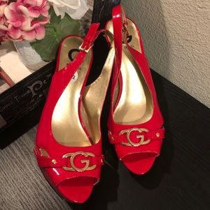 Red Guess Sling Backs